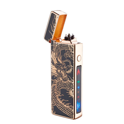 Custom Electric Lighter Personalized Kitchen for Candle Gift Windproof USB Rechargeable Dual Arc for Camping Christmas Fathers Day Valentines Day… (Custom) (Black Dragon)